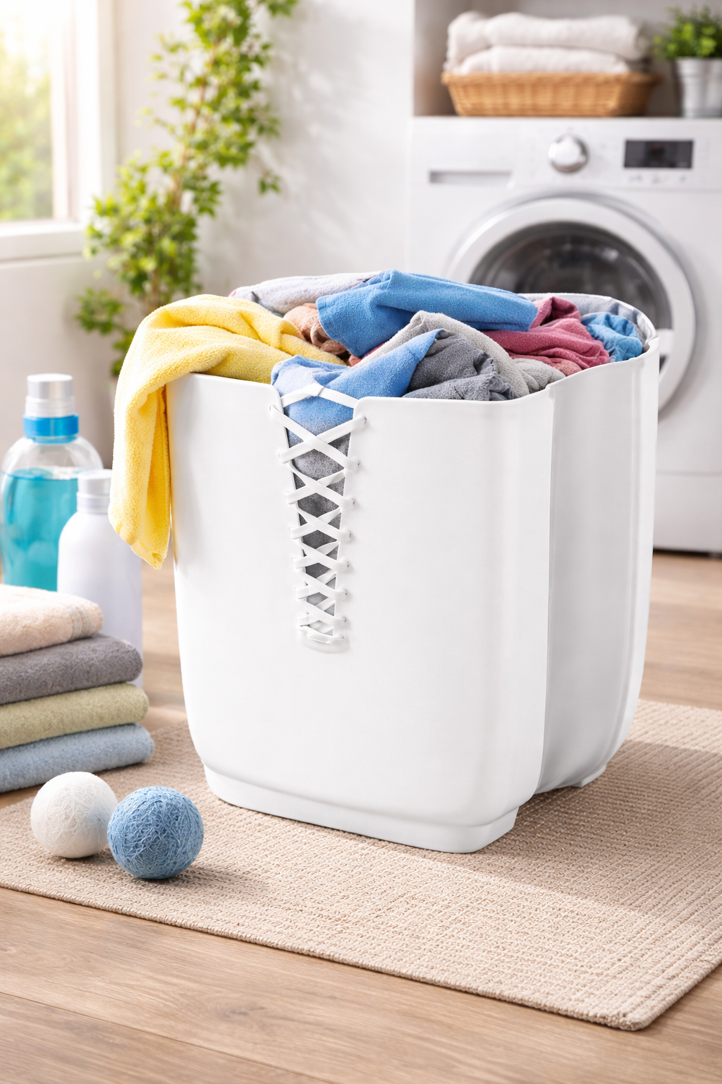 Navaris 30L Wäschekorb klappbar – faltbar platzsparend Bad Wandmontage